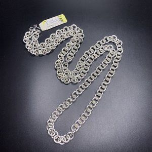 Dillards Long Textured Rolo Chain Necklace 38 Inch Simple Classic